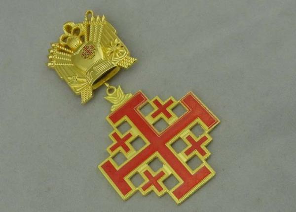 3D Gold Custom Medal Awards , Zinc Alloy Synthetic Enamel Medal