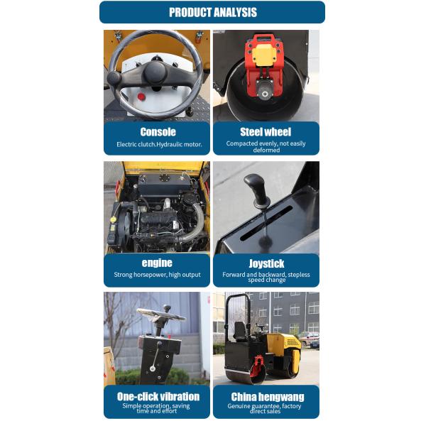 Safety Comfort Small Road Roller Machine 16hp 2000kg HW2T CE Certified