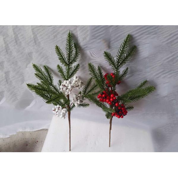 Versatile 52cm Christmas Red White Berry With Green Leaves