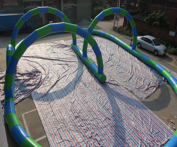 EN14960 Inflatable Bearing Sliding Human Zorb Ball Track For Sports Games