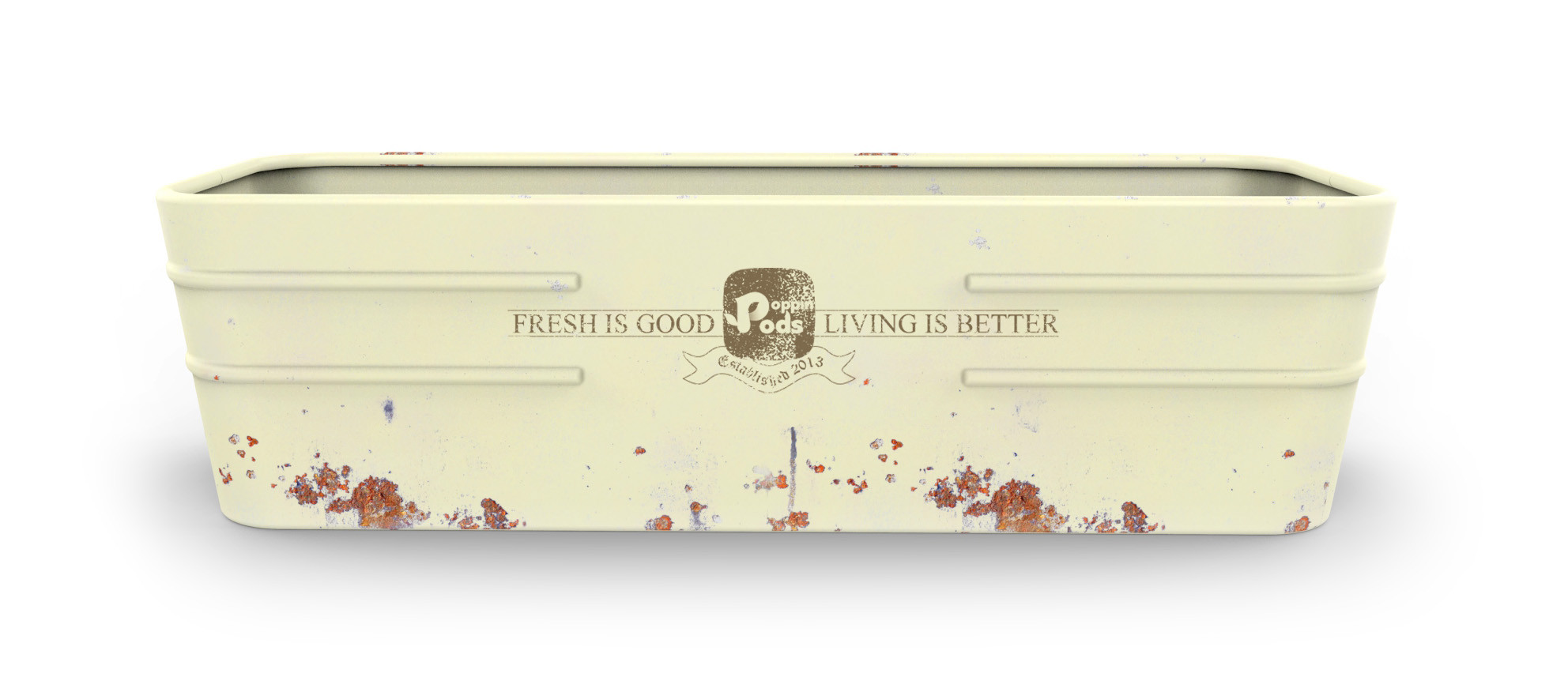 Metal Tin Bucket Rectangular Flower Vegetables Plants Herbs Growing