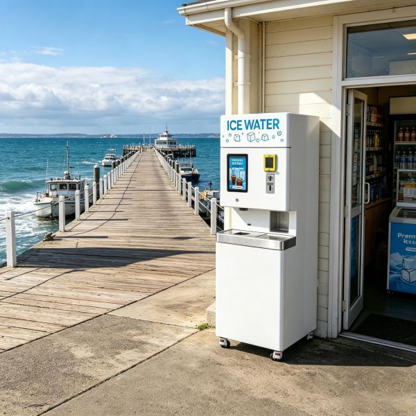 3-in-1 Ice & Water Vending Machine With Galvanized Sheet Material and 4.5kg Ice Storage Capacity Suitable for High-Frequency Trial Scenarios