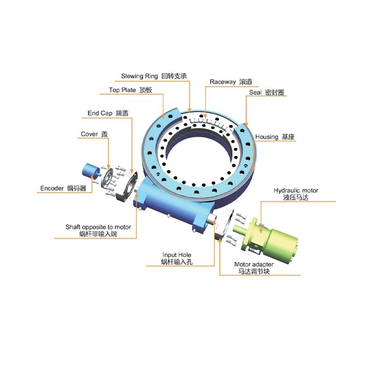 Industrial 1500 Nm Solar Tracker Enclosed Single Axis SE7 Slewing Drive Motor 50mn42crmo Slewing Ring Turntable Normal