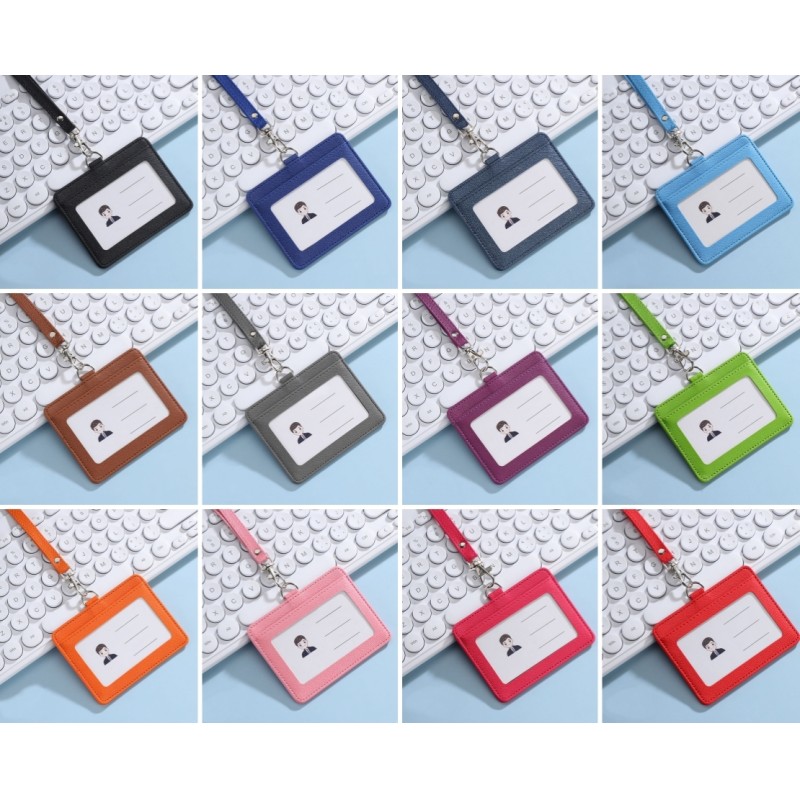 Retractable PU Leather ID Card Badge Holder Waterproof Lightweight