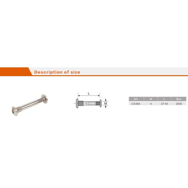 27-45mm Length Furniture Cabinet Connecting Joint Bolt Slotted Combination Screw