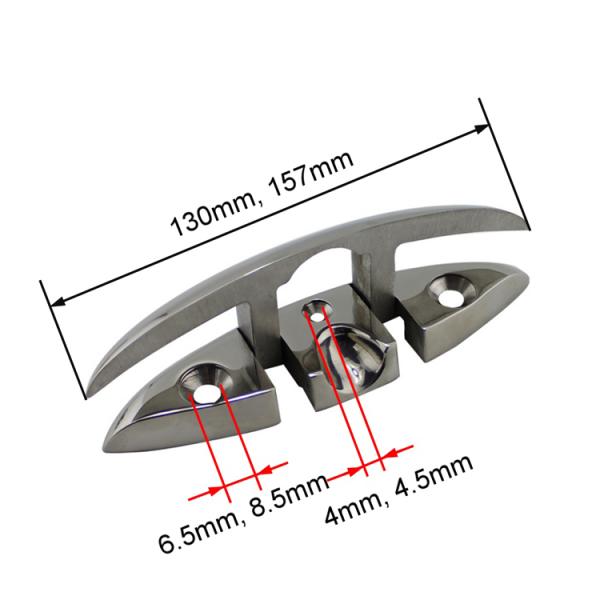 Accesorios para equipos marinos 6 pulgadas de acolchado plegable acabado pulido de acero inoxidable 316