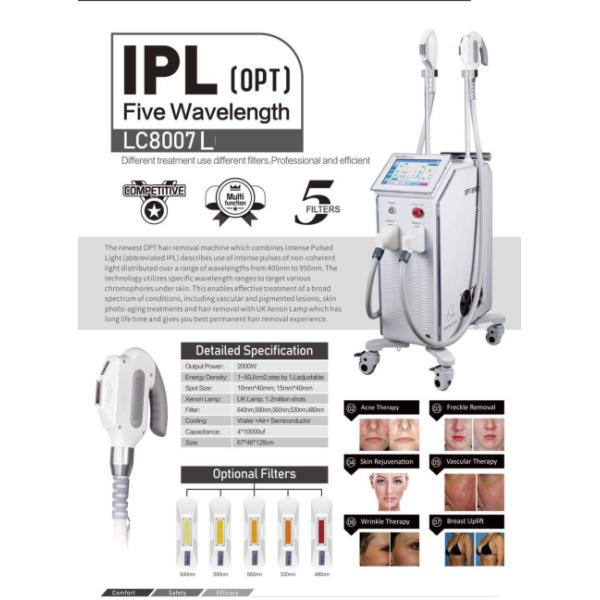 1.2 Million IPL Skin Rejuvenation Machine For Vascular Wrinkly Acne Therapy