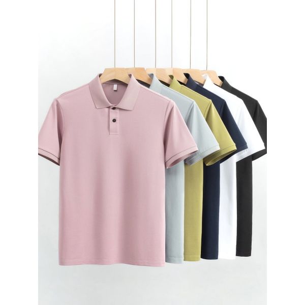 2820 Summer New Arrival 170g 75.4% Polyester 19.4% Cotton 1.8% Viscose 1.2% Linen 1.1% Mulberry Silk 1.1% Rayon Casual Commuter Polo Shirt