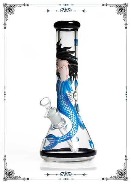 PHOENIX STAR 7MM Beaker Glass Bong Smoking Water Pipe Mermaid Facing