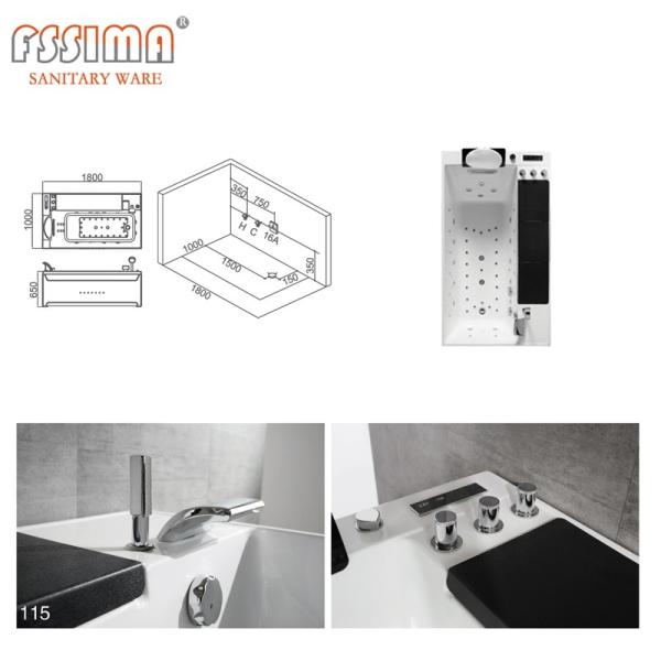 Гидромассажные ванны одного человека портативного джакузи отдельного человека на открытом воздухе крытые 1.8m