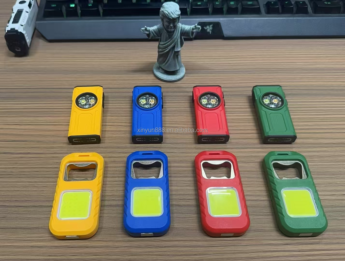 Cross-border New LED Super Bright Keychain Light Magnetic Charging Warning Flashlight Mini Auto Repair Maintenance Work Lamp