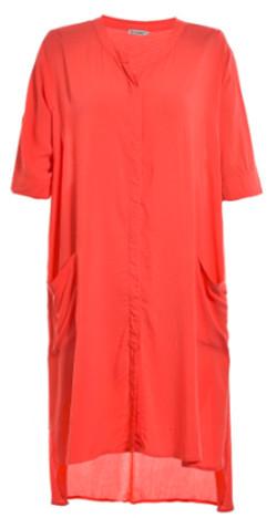 Chiffon Ladies' Plus Size Relaxed Dress With Two Pockets In Front