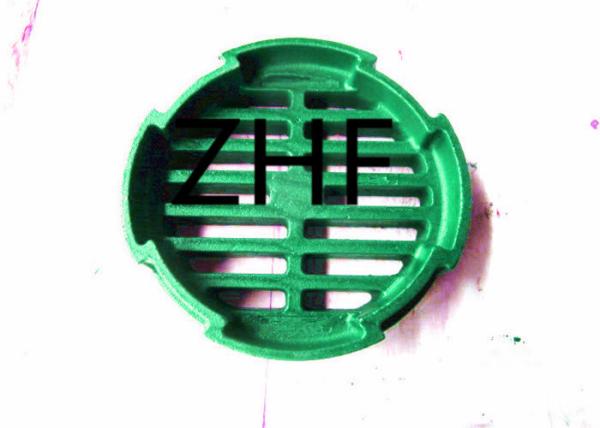 Green Round Cast Iron Storm Drain Grates 6 For Residential System