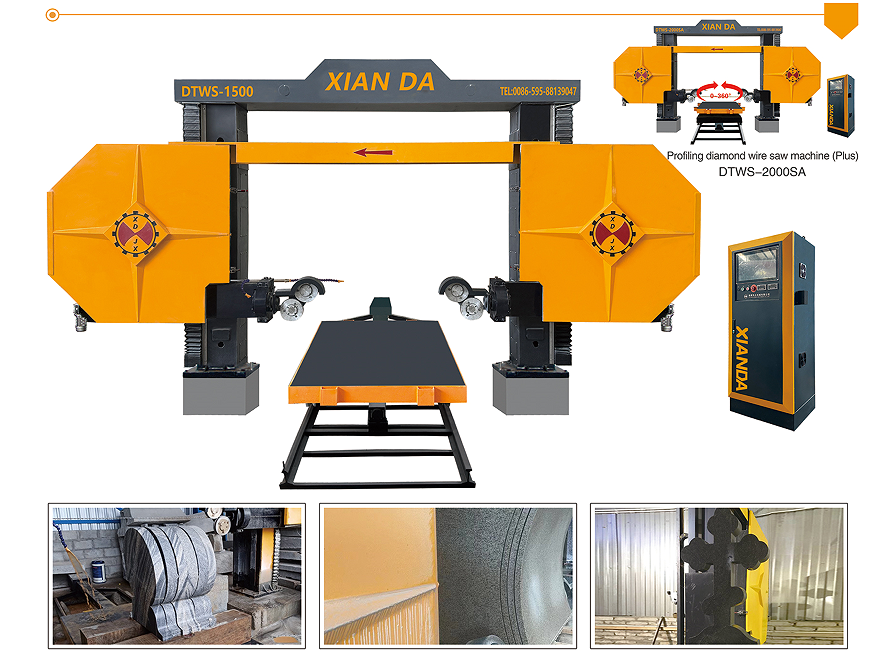 CNC Diamond Wire Saw Machine | 4‑Spindle Linkage Special‑Shape Granite Marble Tombstone Cutter