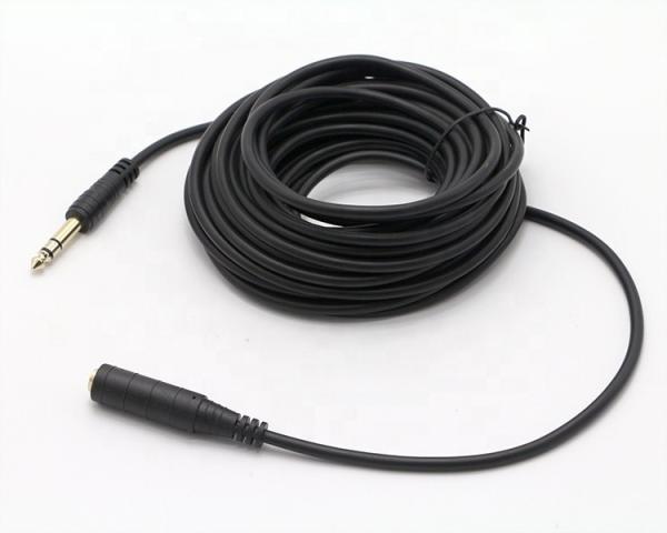 CUSTOM Gold Connector 6.35mm Jack 1/4 inch TRS Male To 1/4 inch TRS Female Stereo Audio Jack Cable