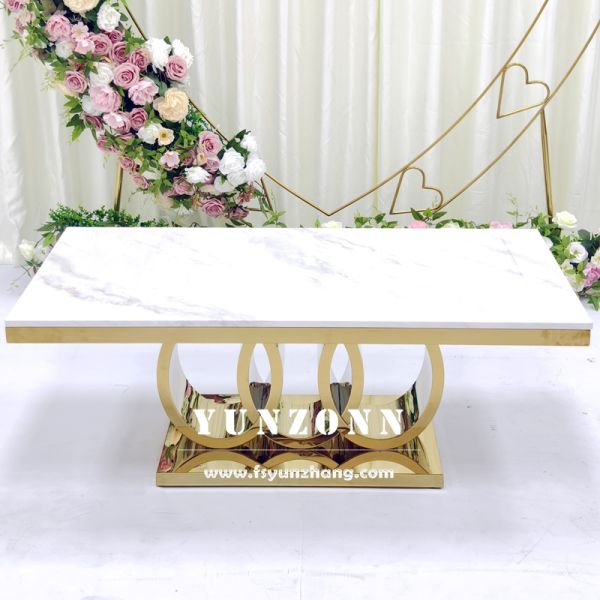 Customized Size Circles Base Luxury Silver or Golden Natural Stone Top Side Table Salon Centro Metal Coffee Center Table