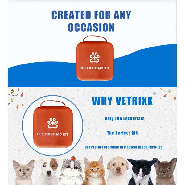 Pet First Aid Kit for Dogs & Cats Dog First Aid Kit Pet Emergency Kit with First Aid Supplies for Home Camping Hiking Traveling