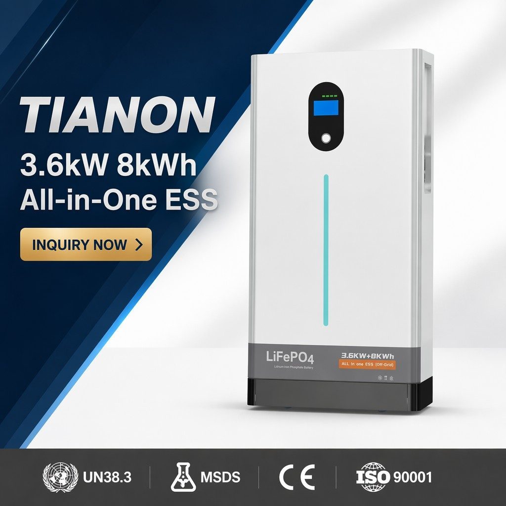 3.6kW 8kWh All In One LiFePO4 Solar ESS Home Backup Power Supply Factory Direct