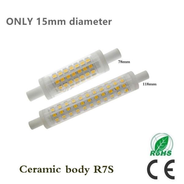 5W 10W 360 degree R7S led lamp ceramics body J78mm J118mm  R7S lighjt SMD2835 mini Dia-15mm replace R7S halogen lamp