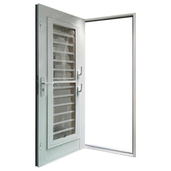 White Aluminum Framed Storm Aluminium Swing Door Exterior Glass Louver Door Designs for Caribbean Villa House