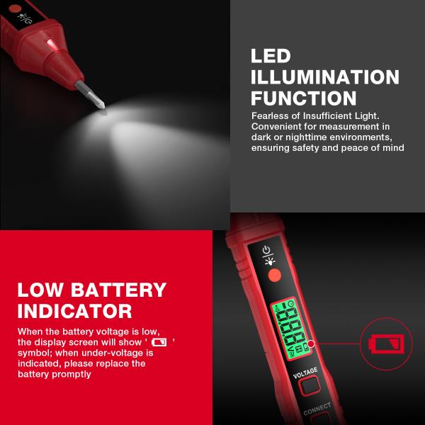 HT91A Non Contact AC Voltage Tester Digital Voltage Detector Electric Test Pen Voltage Tester Pen