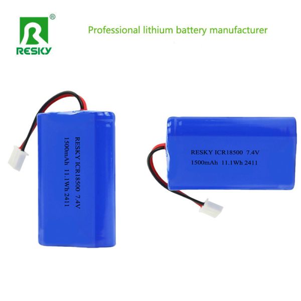 Rechargeable Batteries ICR18500 7.4V 1500mAh 11.1wh Cylindrical Li-ion Battery Pack