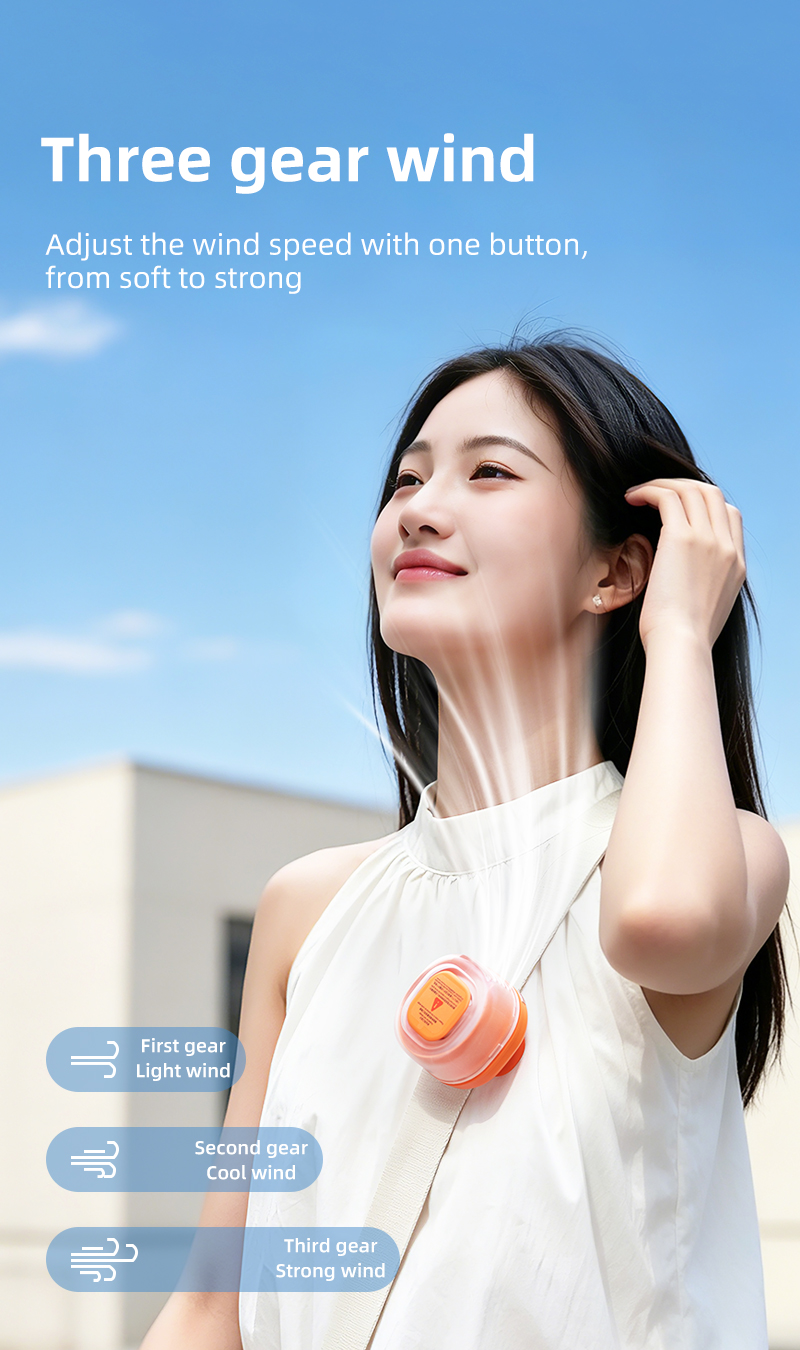 USB Rechargeable Mini Cooling Dual Design Clip On Bag & Wearable Neck Hanging Fan Factory OEM ODM Portable Clip Fan
