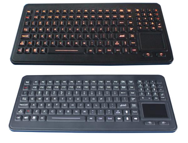 Teclado antimicrobial durável do silicone de 120 chaves com o teclado numérico do touchpad