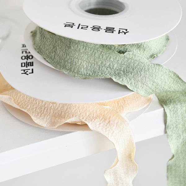 2.5cm pleated wave yarn floral ribbon fishtail yarn wrapped flower ribbon ribbon snow yarn chiffon ribbon ribbon