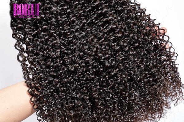 Customized Part  Virgin Peruvian Human Hair With Closure Peruvian Virgin Jerry Curly
