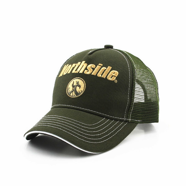 Custom design promotional baseball caps, embroidered logo half mesh hats, business advertise gifts hats branding caps