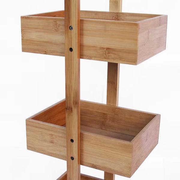 Древесина натуральный цвет 3-уровневый бамбуковый стеллаж стойка водонепроницаемая