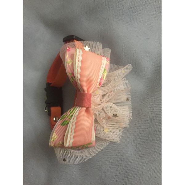 Luxury Lace Bow Tie Cat Collar , Unique Pet Collars Decoration Size 10cm