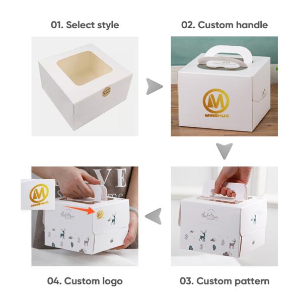 ISO9001 сертифицированные специальные коробки для тортов для свадьбы и дня рождения 10x10x5 20x20x8