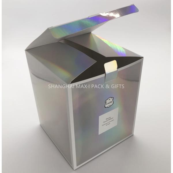 Small Folding Cardboard Gift Boxes , Foil Holographic Gift Box Advertising Paper Packaging