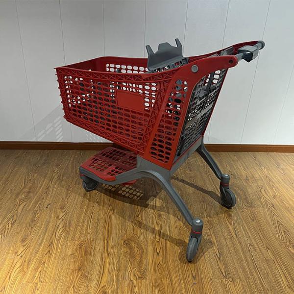 130L Chine tout en plastique Pousse de chariot de shopping en plastique