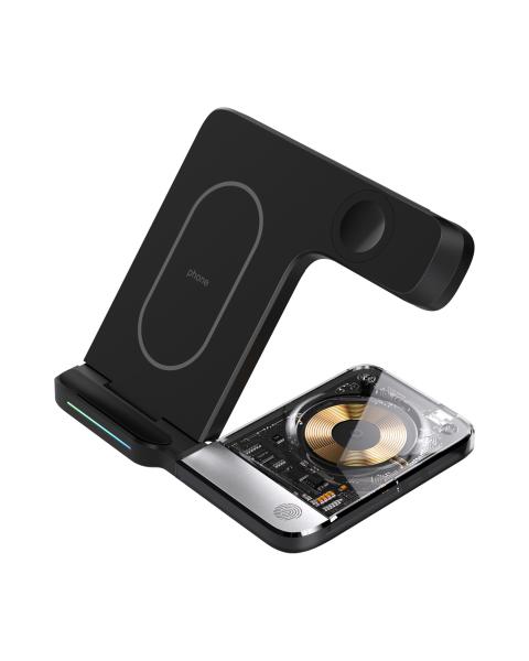 Portable Desktop Mobile Phone Wireless Charger 3In1 Folding Foldable 15W