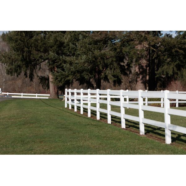 UV Resistant White Vinyl Ranch Rail Fence Easily Assembled Modern Design Vinyl Farm Fencing