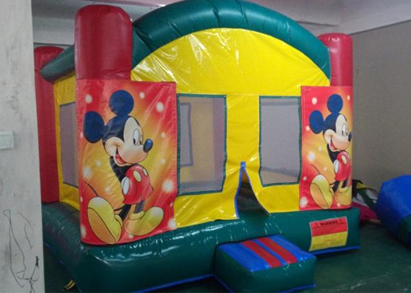 Digital Printing Mickey Mouse Inflatable Bounce House With Changeable Banner For Kids
