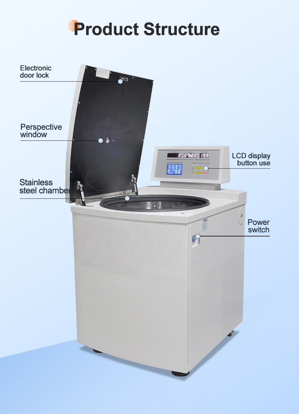 Factory CE 6000rpm 6x500ml Angle Rotor Floor Standing Centrifuge for Media Clarification Bacteria Separation Lab Industrial Use