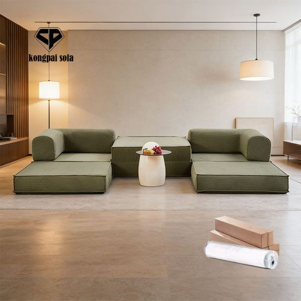 Vacuum Pack Modern Convertible Foam Eco-Friendly 2 Seater Hotel Use Living Room Compressed Folding Rectangle Sofa Bed Double