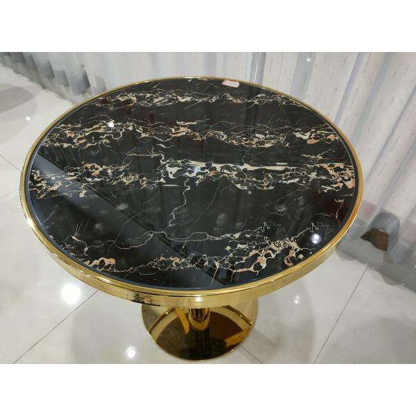 Smooth Round 75cm 70cm Wrought Iron Glass Coffee Table