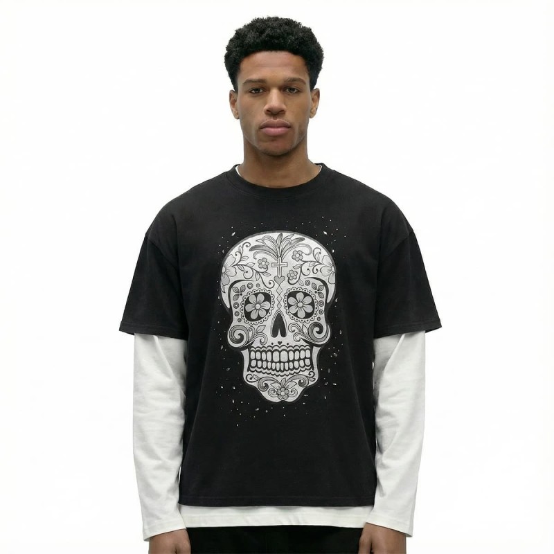 Customized Cool T Shirts With Crew Neck Screen Print Rhinestones