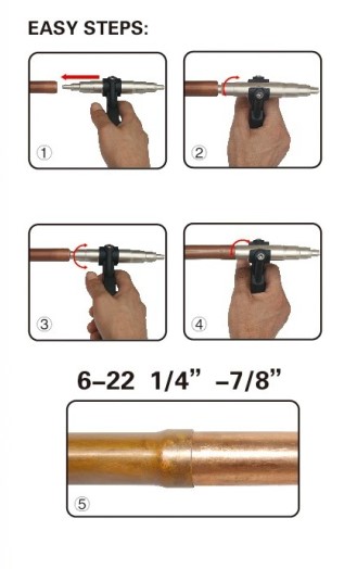 Heavy Duty Tube Expanding Tool 6mm Hand Nickel Plated For Copper Tube