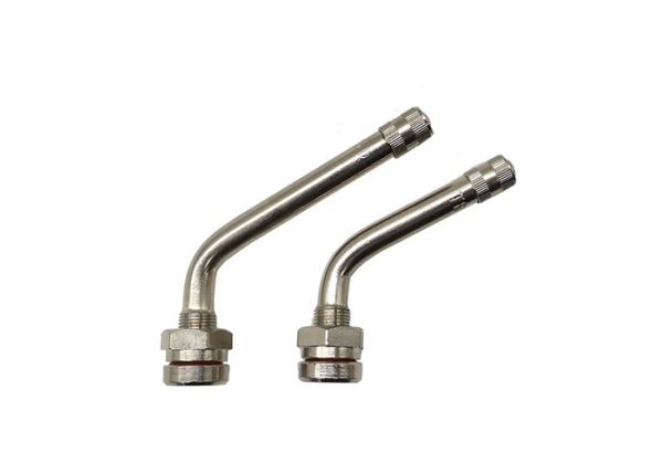 Brass Core Metal Tire Valve Stem Bend 60° Nickel Plated 9.7mm Rim Hole TR545D