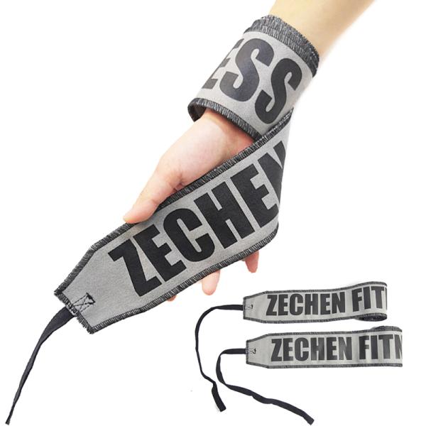 CrossFit Weightlifting Wrist Straps Fitness 90cm Gym Grey Cotton Cloth Custom Print
