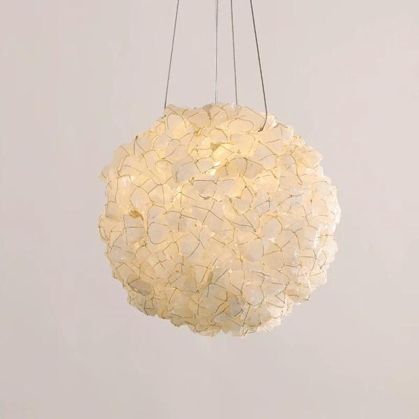 Diseño contemporáneo de la isla de la cocina lámpara colgante de bolas pequeña decoración de roca natural lámpara de candelabros