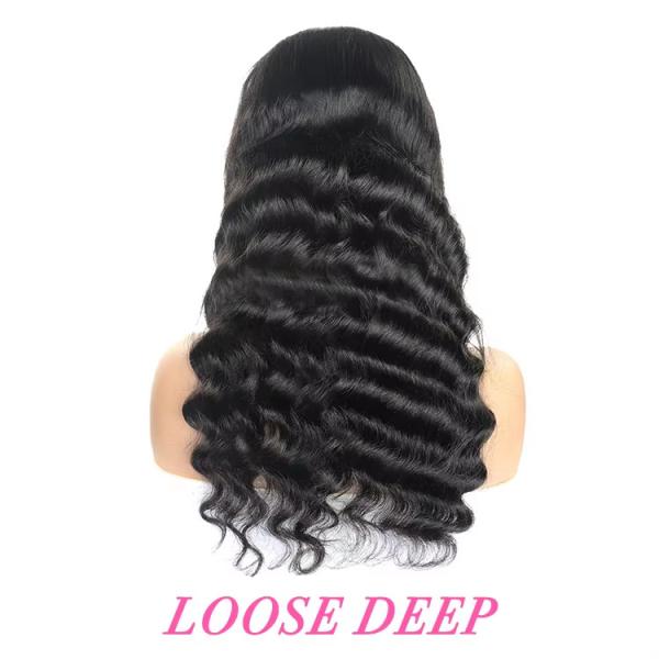 Loose Deep Wave Transparent 5x5 Full Lace Front Frontal Wig Glueless  Pre Pluck Raw Lace Human remy Hair Wigs