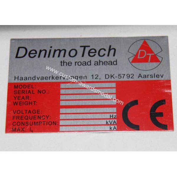 Aluminum Souvenir Badges For Machine With Epoxy , Laser Engravable And Adhesive Tape