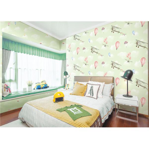 Pvc Vinyl Kids Bedroom Wallpaper Washable Soundproof With Foaming Tech